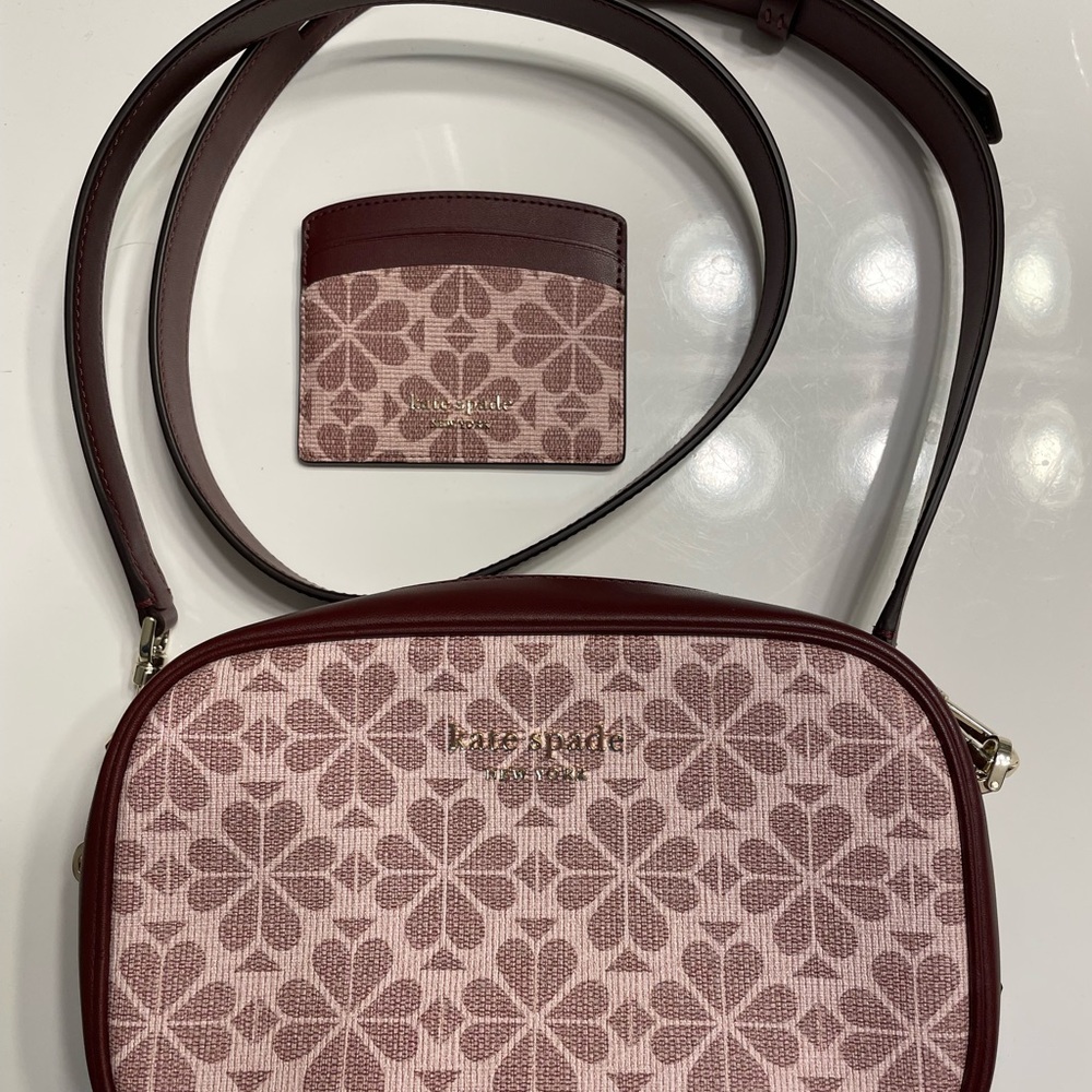 Kate Spade camera bag crossbody with matching card holder
